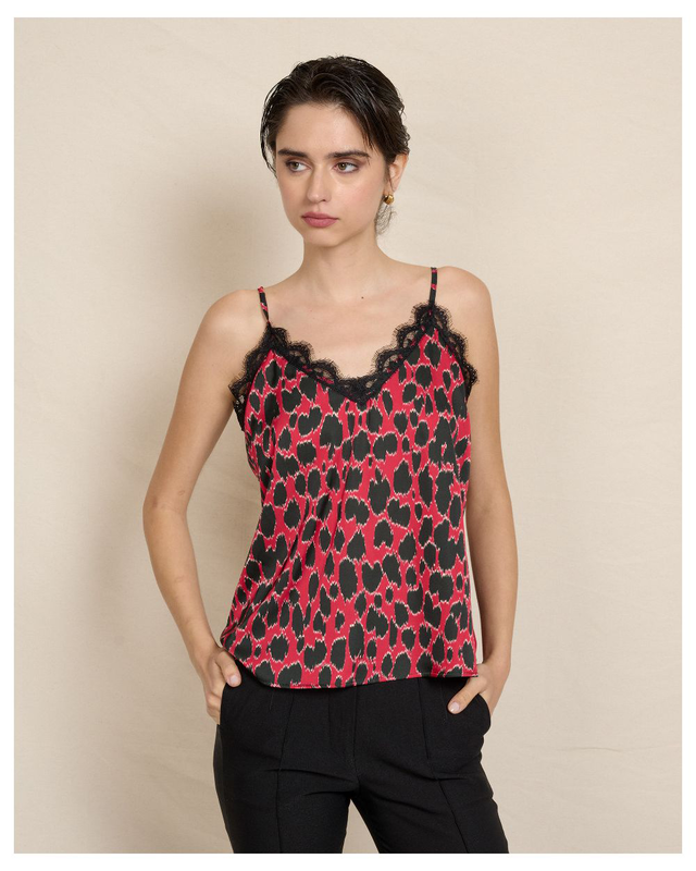 Blouse printed spaghetti straps-null