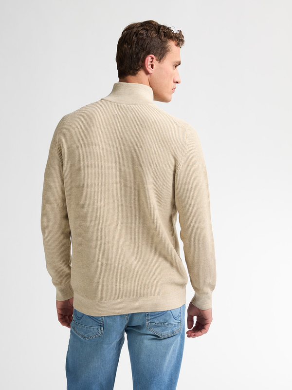Petrol knitted half-zip sweater nashville - beige-null