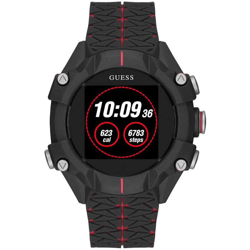 Black resin digital watch-null