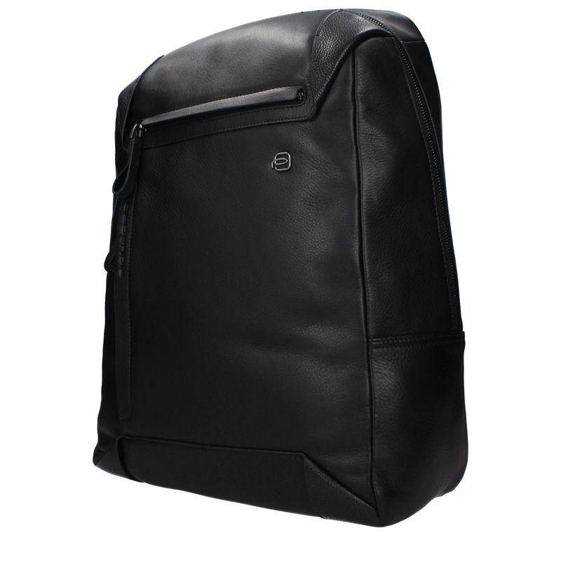 Black leather backpack-null