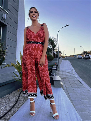 Jumpsuit satin printed
