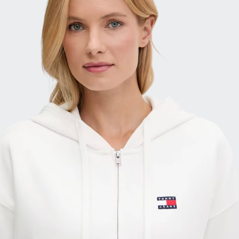 Womens boxy cropred zip thru hoodie-null