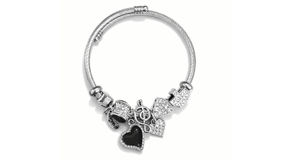 Trendy Bracelet &ndash; black heart & music note charms, , medium