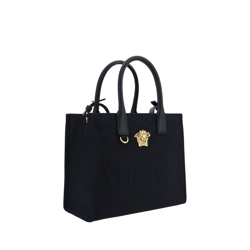 Black cotton shoulder bag-null