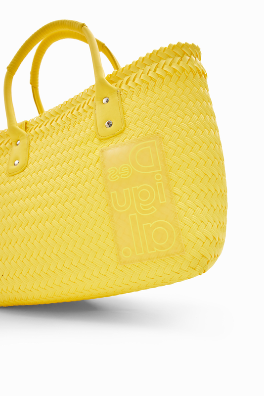 Midsize woven tote bag-null