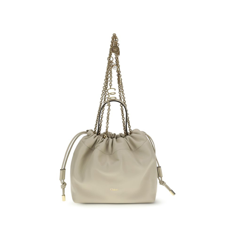 Beige lamb ovis aries aries shoulder bag-null