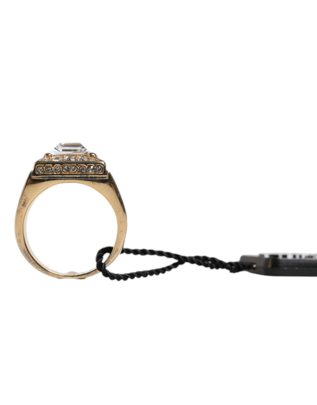 Gold tone sterling silver 925 crystals ring-null