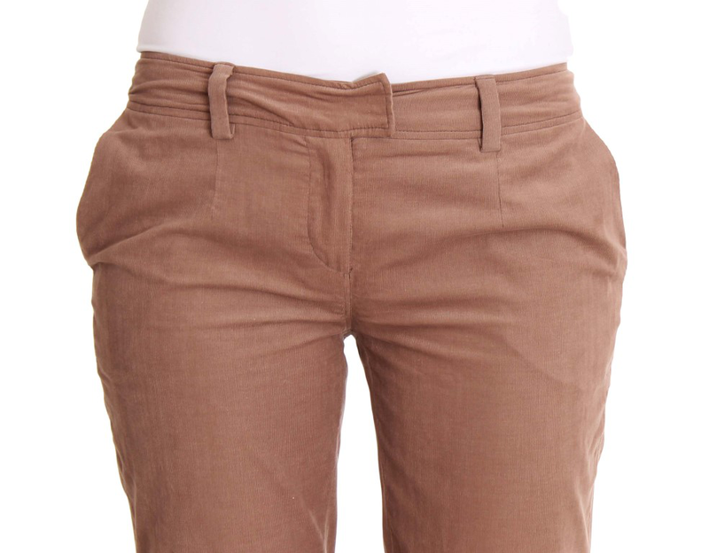Brown cropped corduroys pants-null