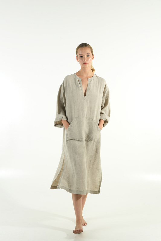 Jeff midi linen dress-null