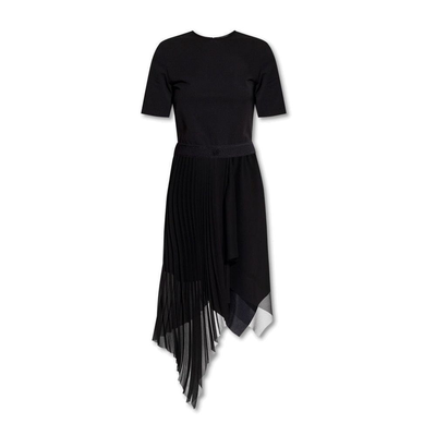 Black polyester casual dress, Black, medium