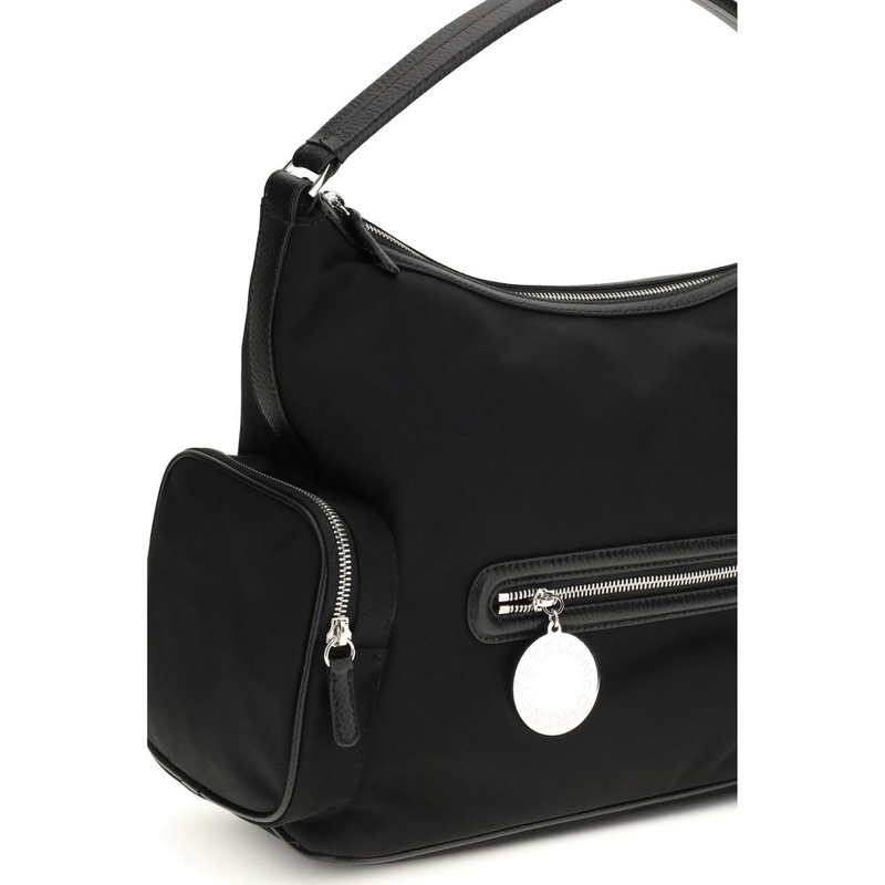 Black nylon shoulder bag-null