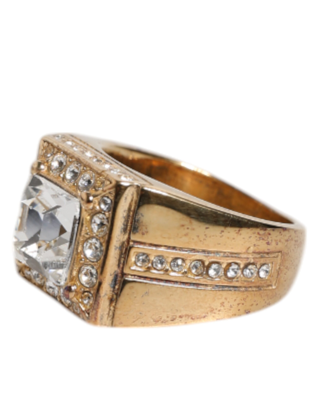 Gold tone sterling silver 925 crystals ring-null