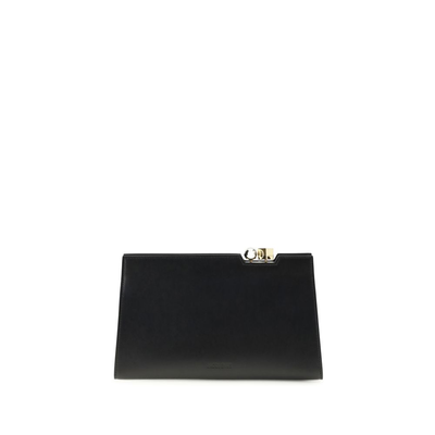 Black calf leather bos taurus shoulder bag, Black, medium