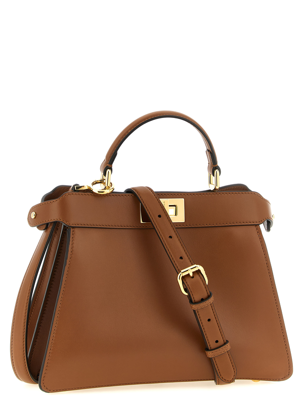 Brown calfskin crossbody bag-null