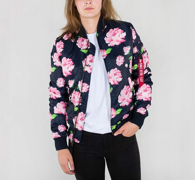 Ma-1 vf flowerprint, Replica Blue, medium