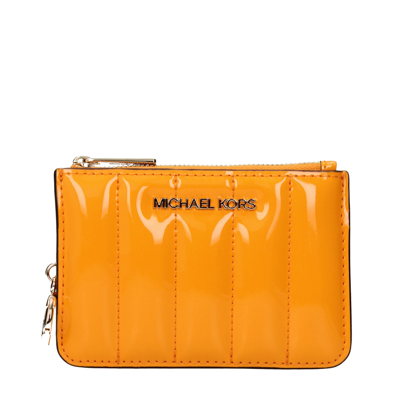 Orange leather wallet-null