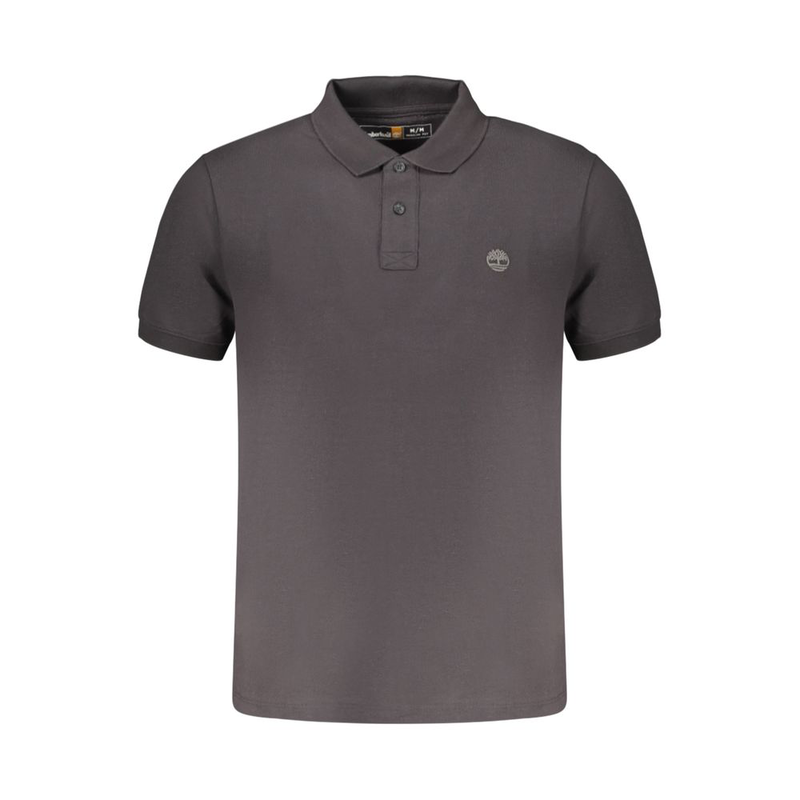 Black cotton men polo shirt-null