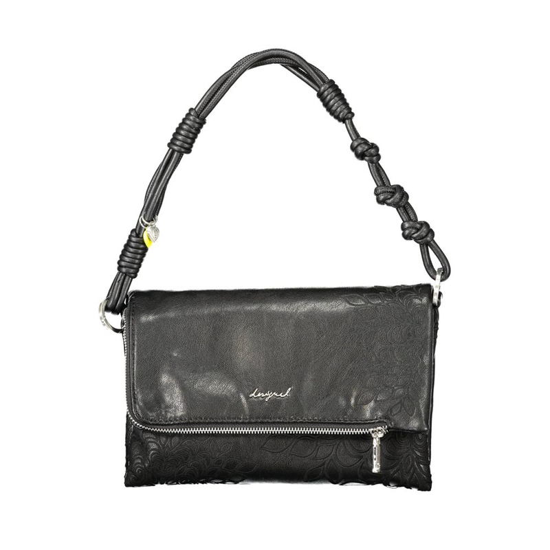 Black polyurethane women handbag-null