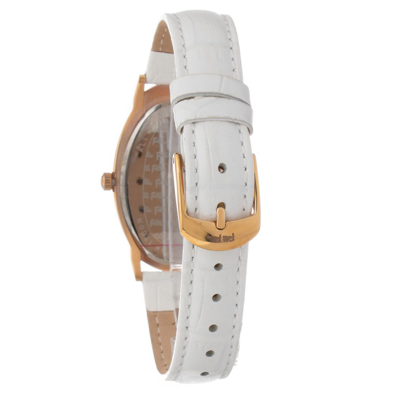 White leather dress watch-null