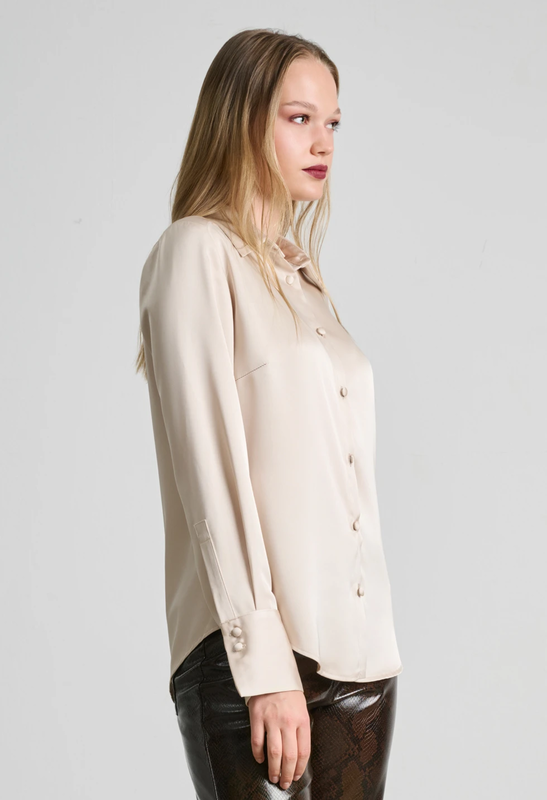 Satin shirt by desiree - xl , beige-null