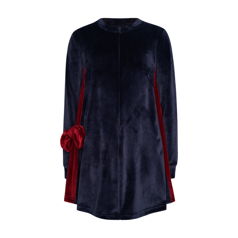 Tc not just another red bow velvet long sleeve playsuit kid-null