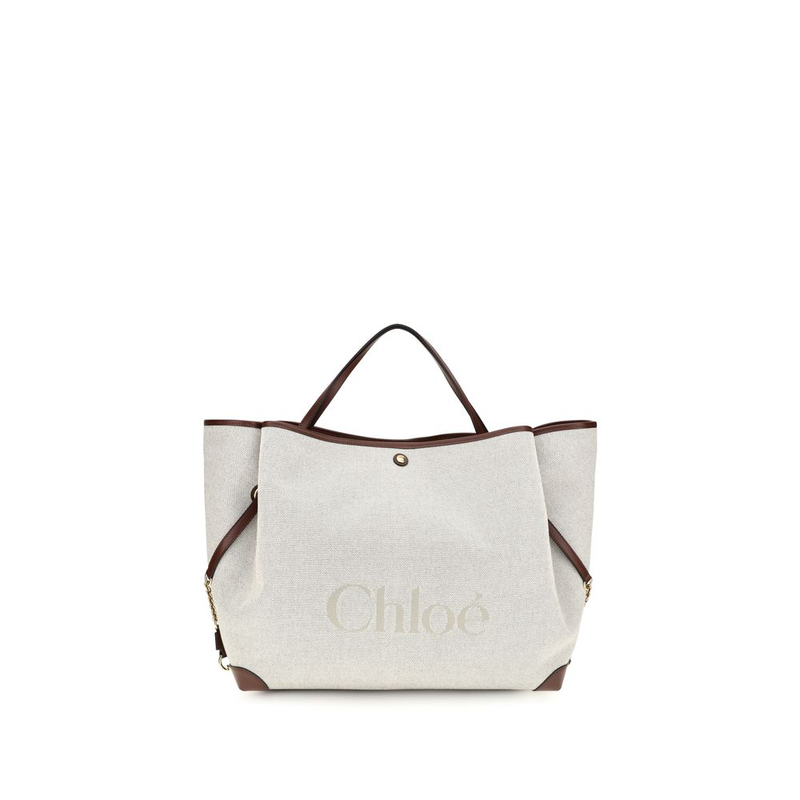 Beige cotton shoulder bag-null