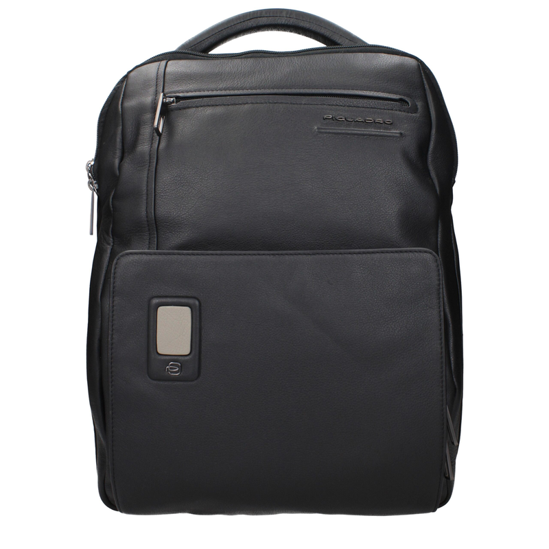 Black leather backpack-null