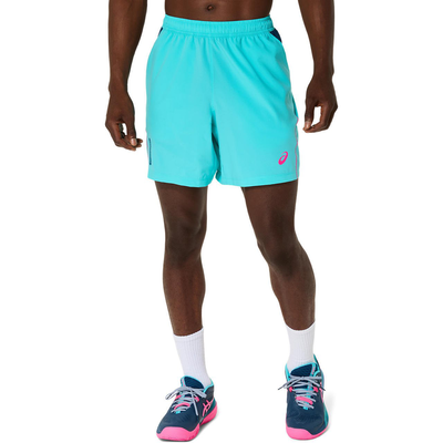 Asics men's padel court 7in short, Green, medium