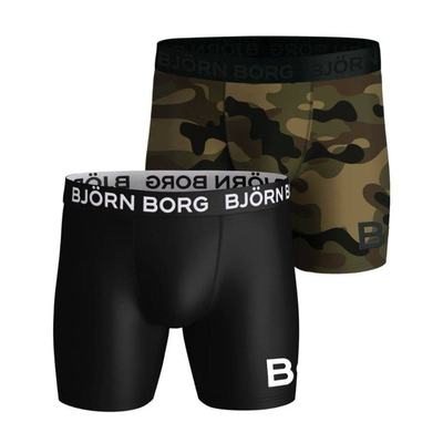 Kids performance boxers 2 pack, Black / Camo, medium