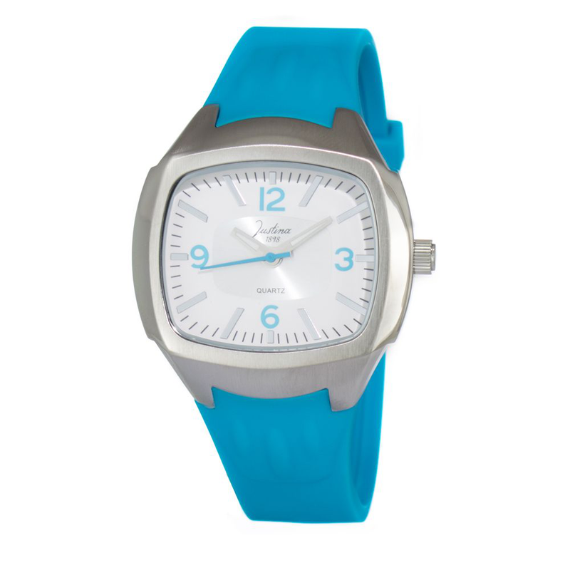 Blue rubber sport watch-null