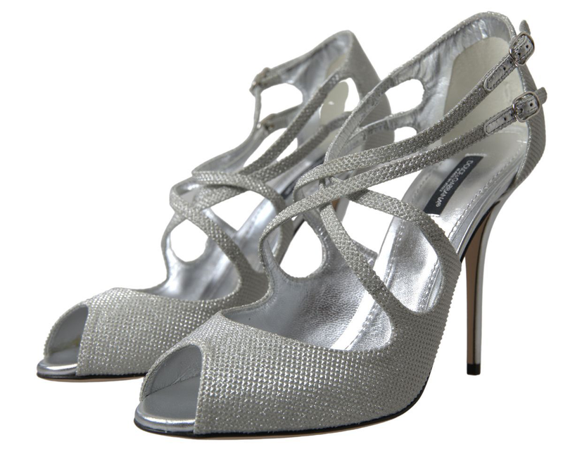 Silver shimmers sandals heel pumps shoes-null