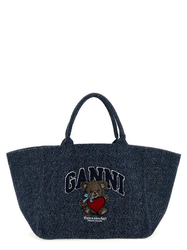 Blue organic cotton tote bag-null