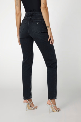 Trouser jean mom black, Denim, medium