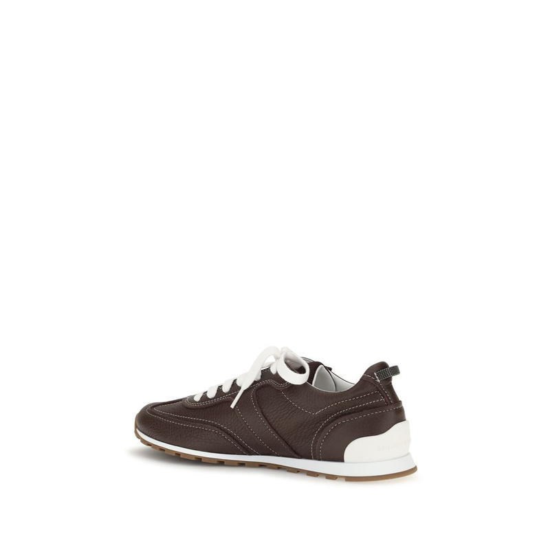 Brown calf leather bos taurus athletic sneakers-null