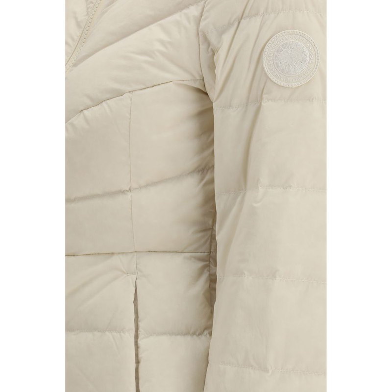 Beige nylon full-length jacket-null