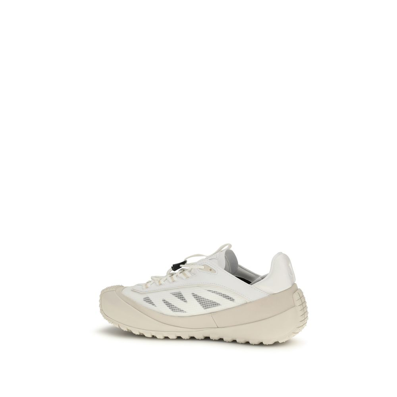 White polyester athletic sneakers-null