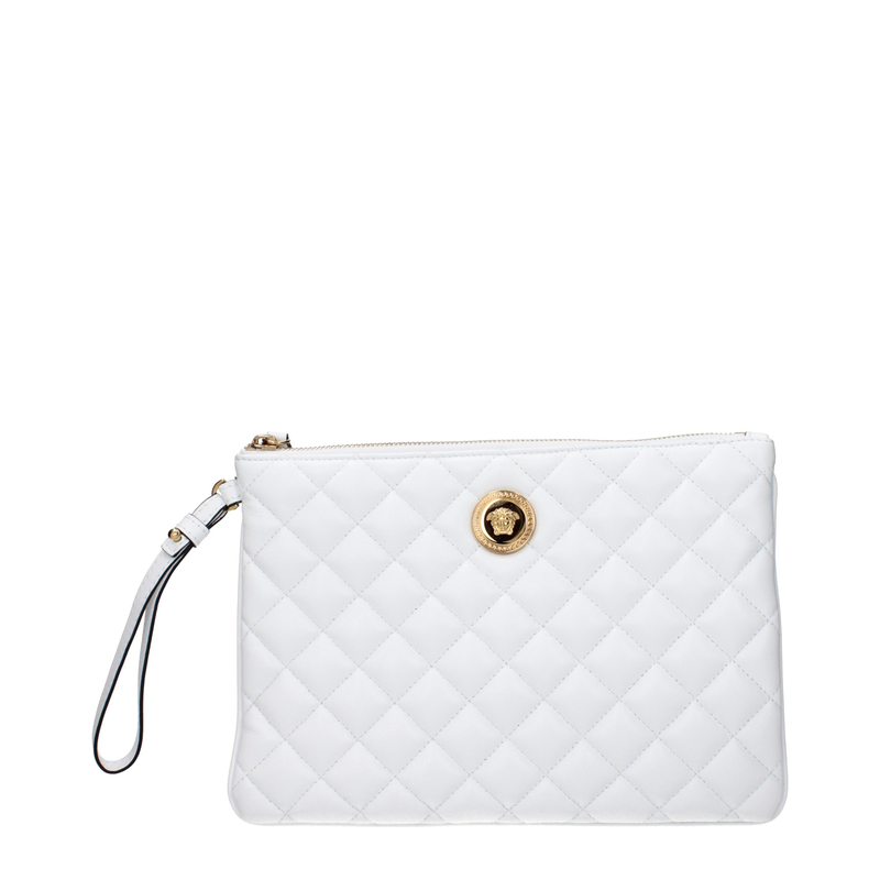 White leather clutch bag-null