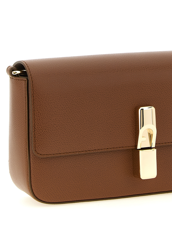 Brown calfskin crossbody bag-null