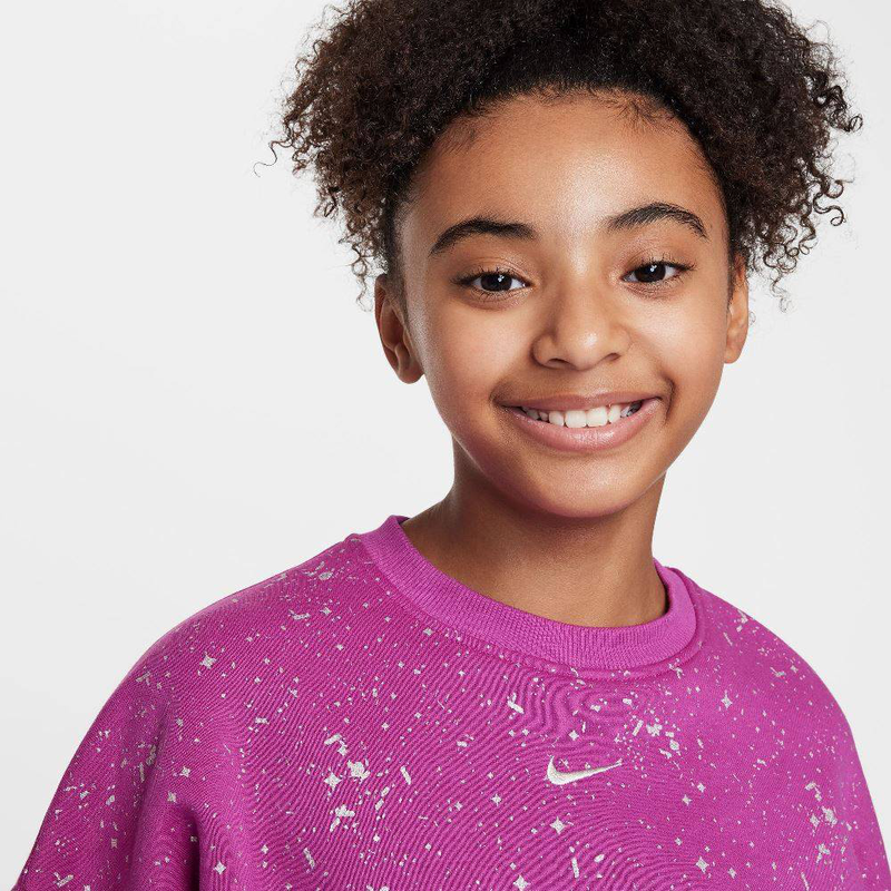 Girls nike sportswear club fleece shine crew-null