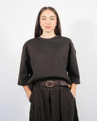 Oversized top 13723, Black, medium