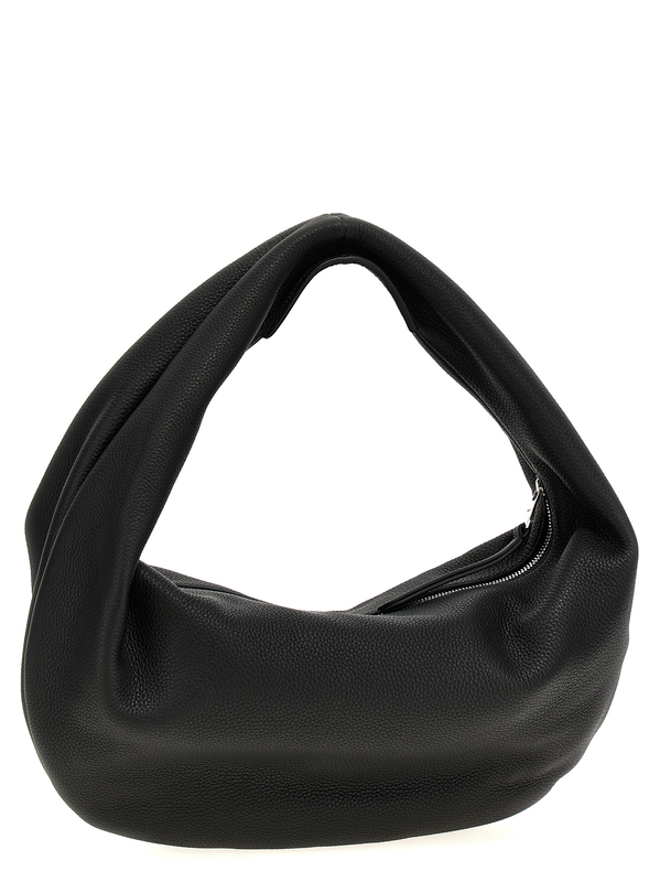 Black calfskin shoulder bag-null