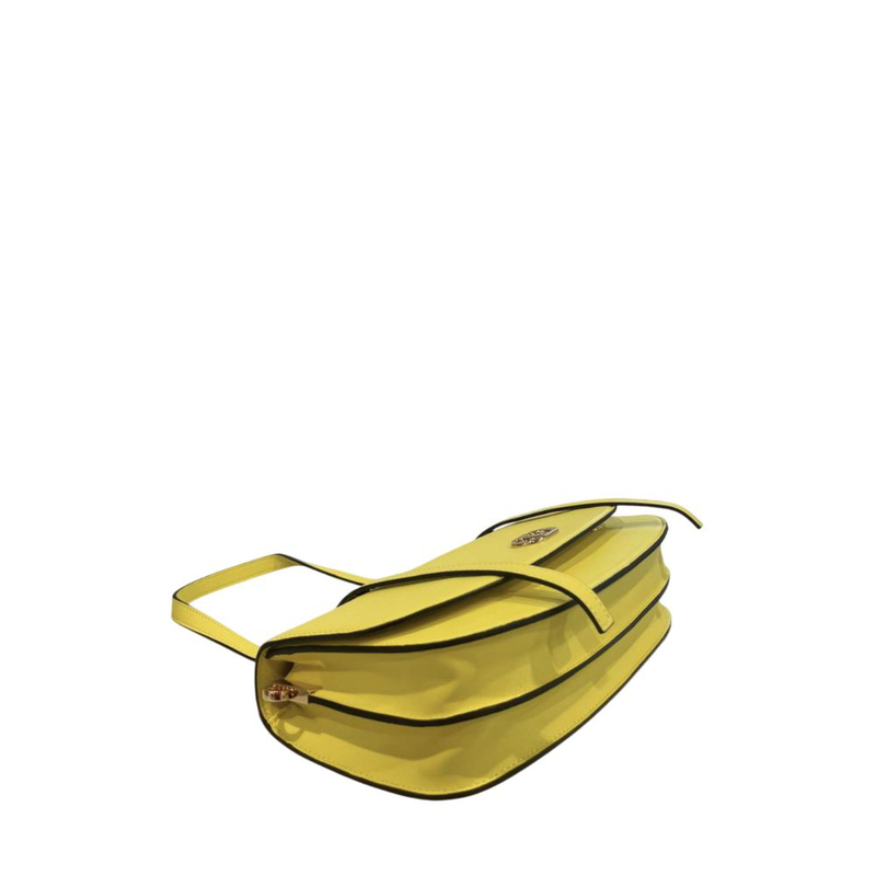 Yellow pu women shoulder bag-null