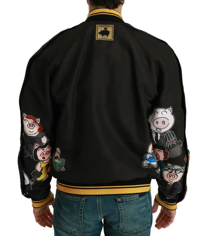 Black year of the pig bomber jacket-null