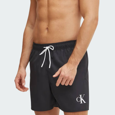 Medium drawstring swim short, Black, medium