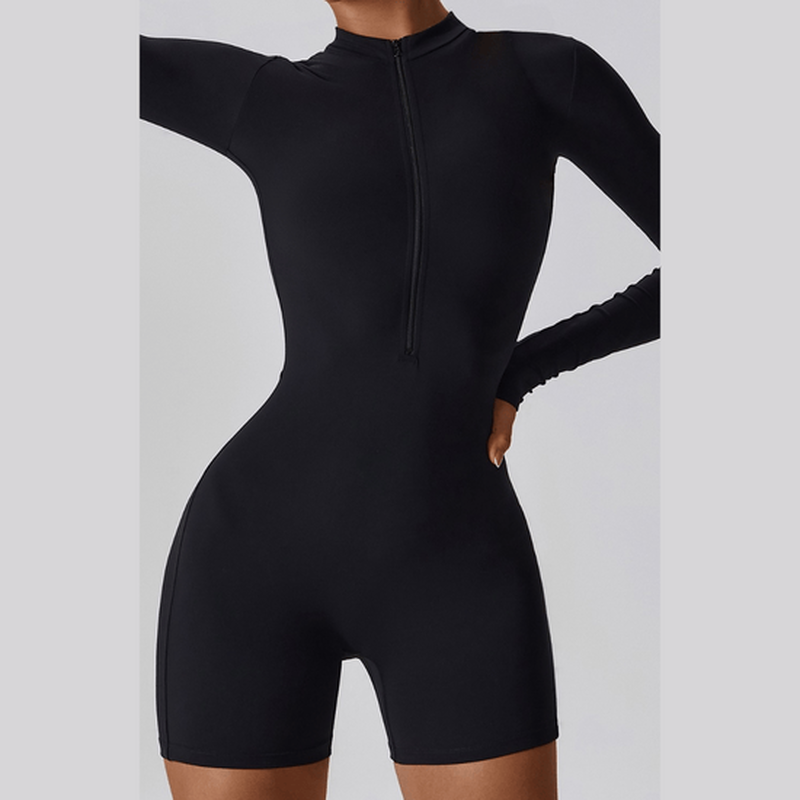 Amor long sleeve zip romper jumpsuit-null