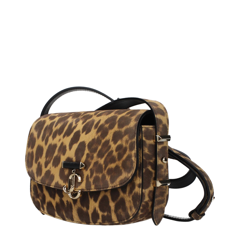 Brown leather crossbody bag-null