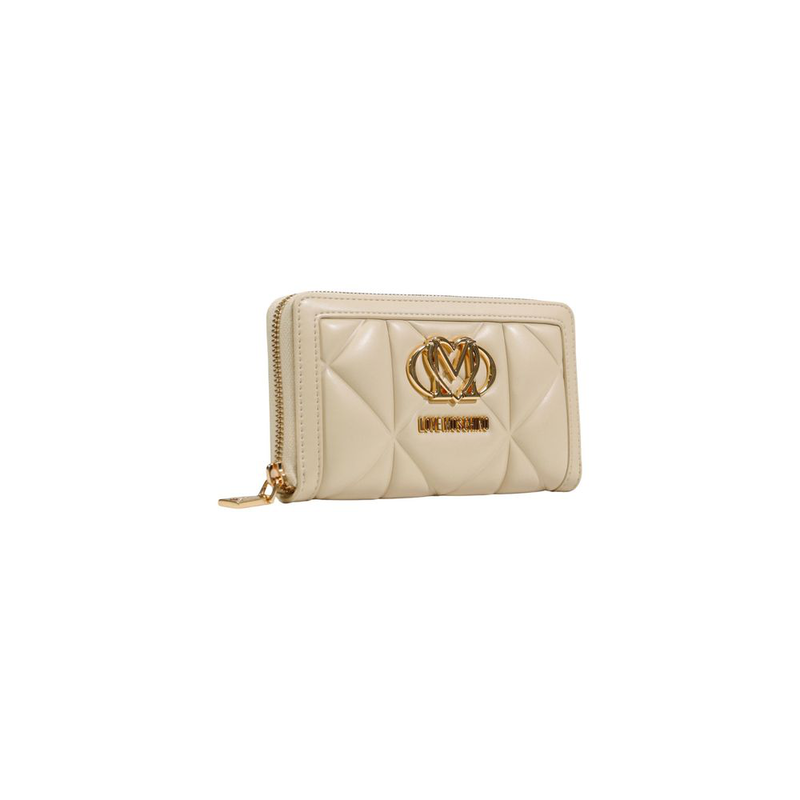 Cream artificial leather wallet-null