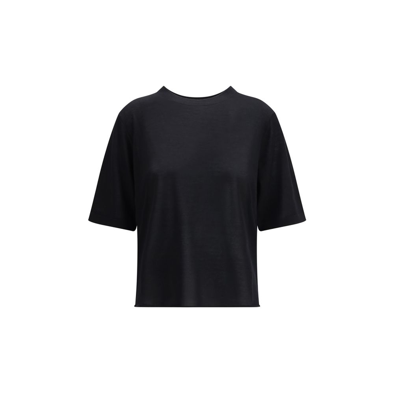 Black cashmere t-shirt-null