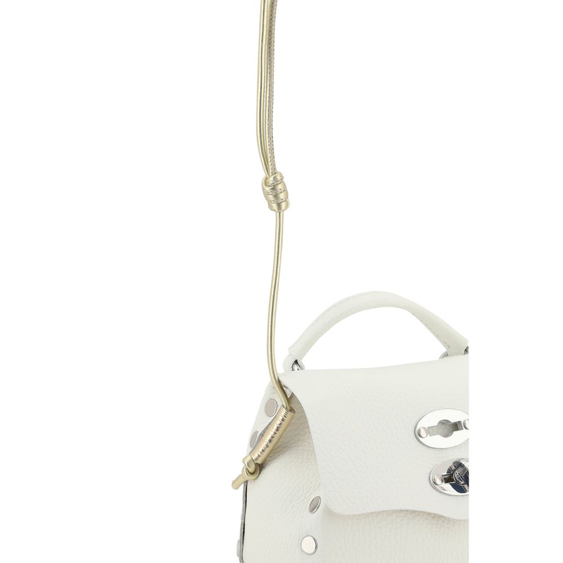 White calf leather bos taurus shoulder bag-null