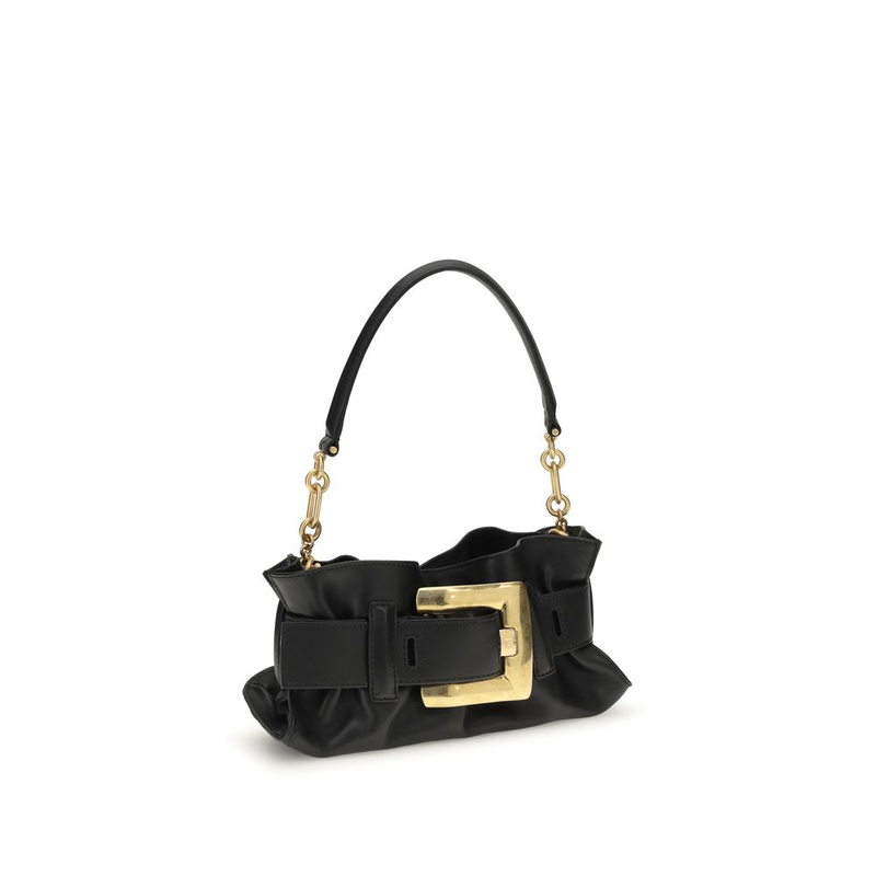 Black calf leather bos taurus shoulder bag-null